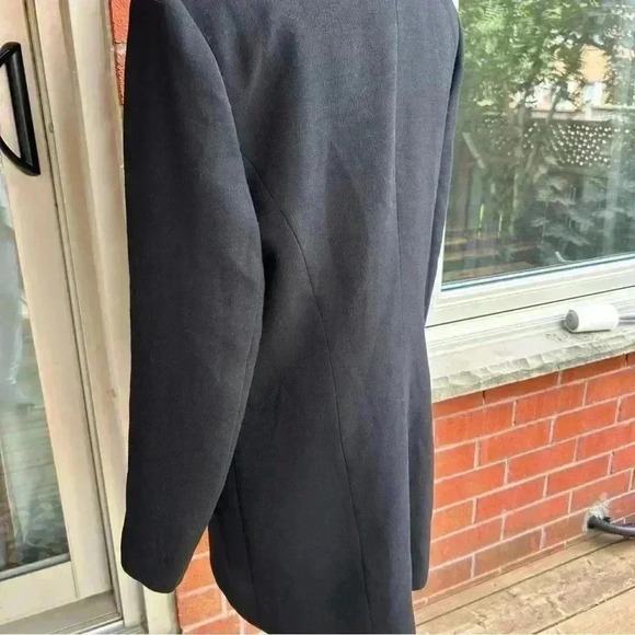 Black Pea Coat 100% Wool Faux Fur ⭐️Host Pick⭐️ - Picture 9 of 11